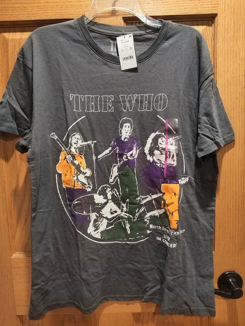 The Who Graphic Band Tee in Charcoal with Multicolor Print